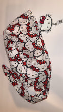 Load image into Gallery viewer, Red hello kitty scrub cap with matching badge

