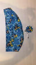 Load image into Gallery viewer, Blue power puff girl scrub cap with matching badge
